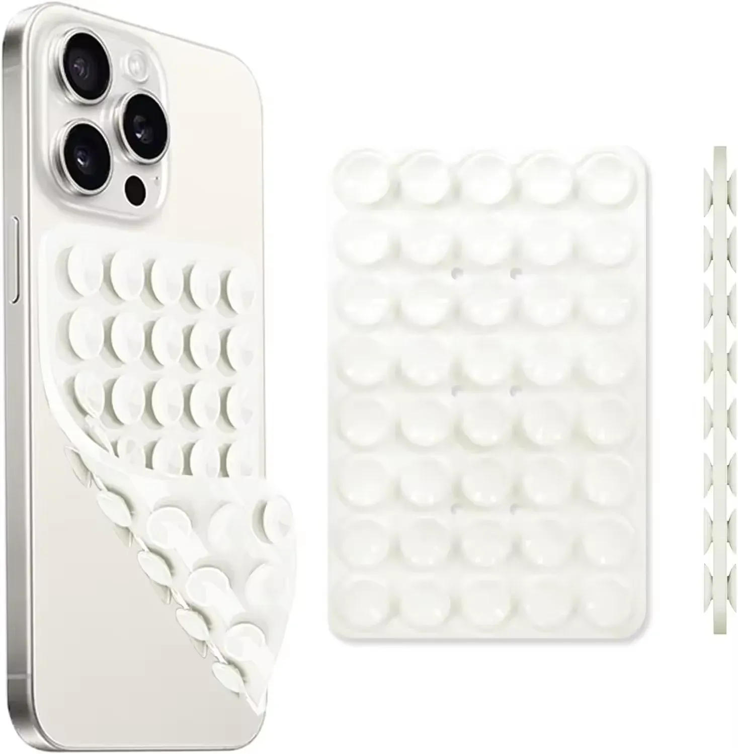 Support de téléphone à ventouse en silicone, double face, mains libres, poignée robuste pour selfies et vidéos, compatible iPhone et Android 7