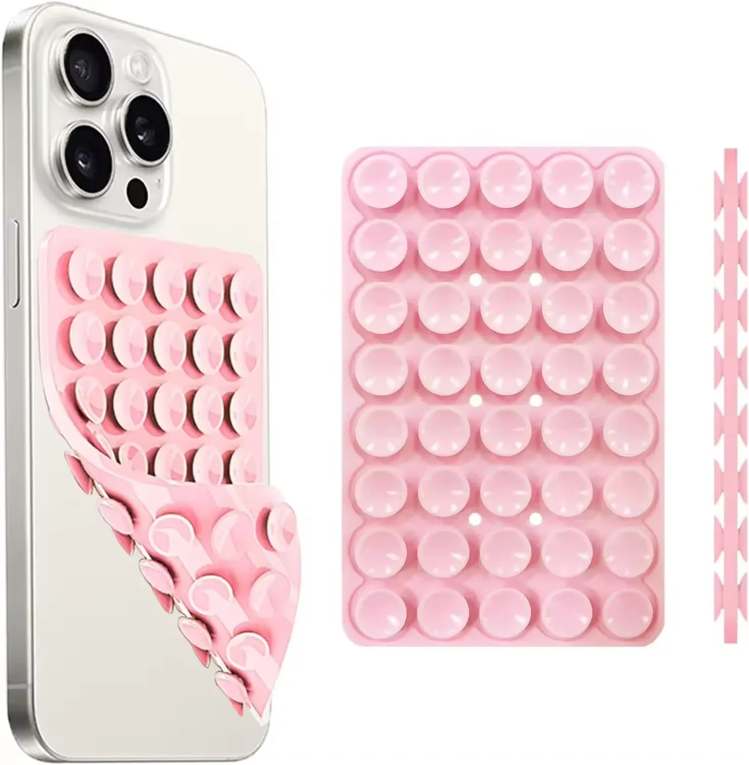Support de téléphone à ventouse en silicone, double face, mains libres, poignée robuste pour selfies et vidéos, compatible iPhone et Android 8