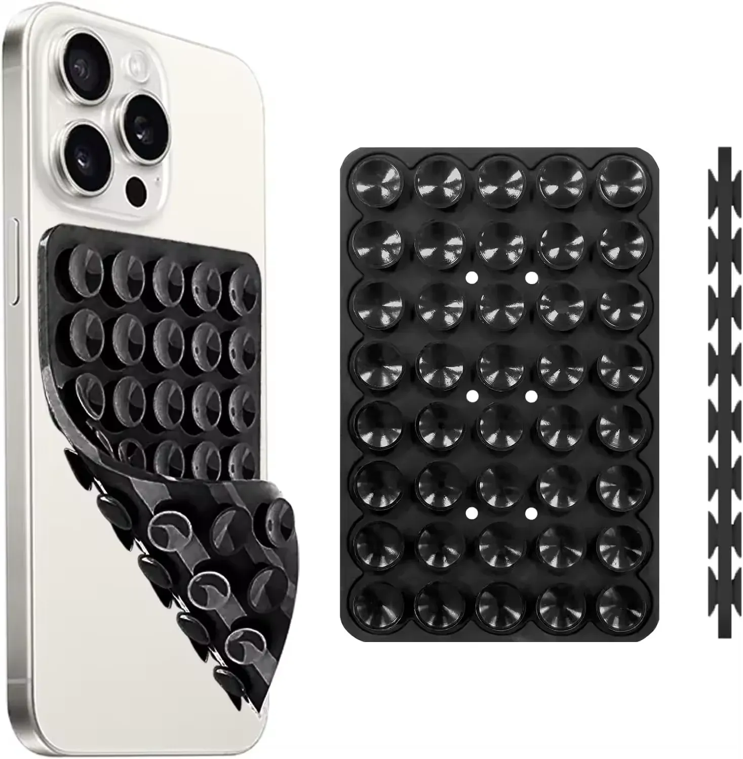 Support de téléphone à ventouse en silicone, double face, mains libres, poignée robuste pour selfies et vidéos, compatible iPhone et Android 9