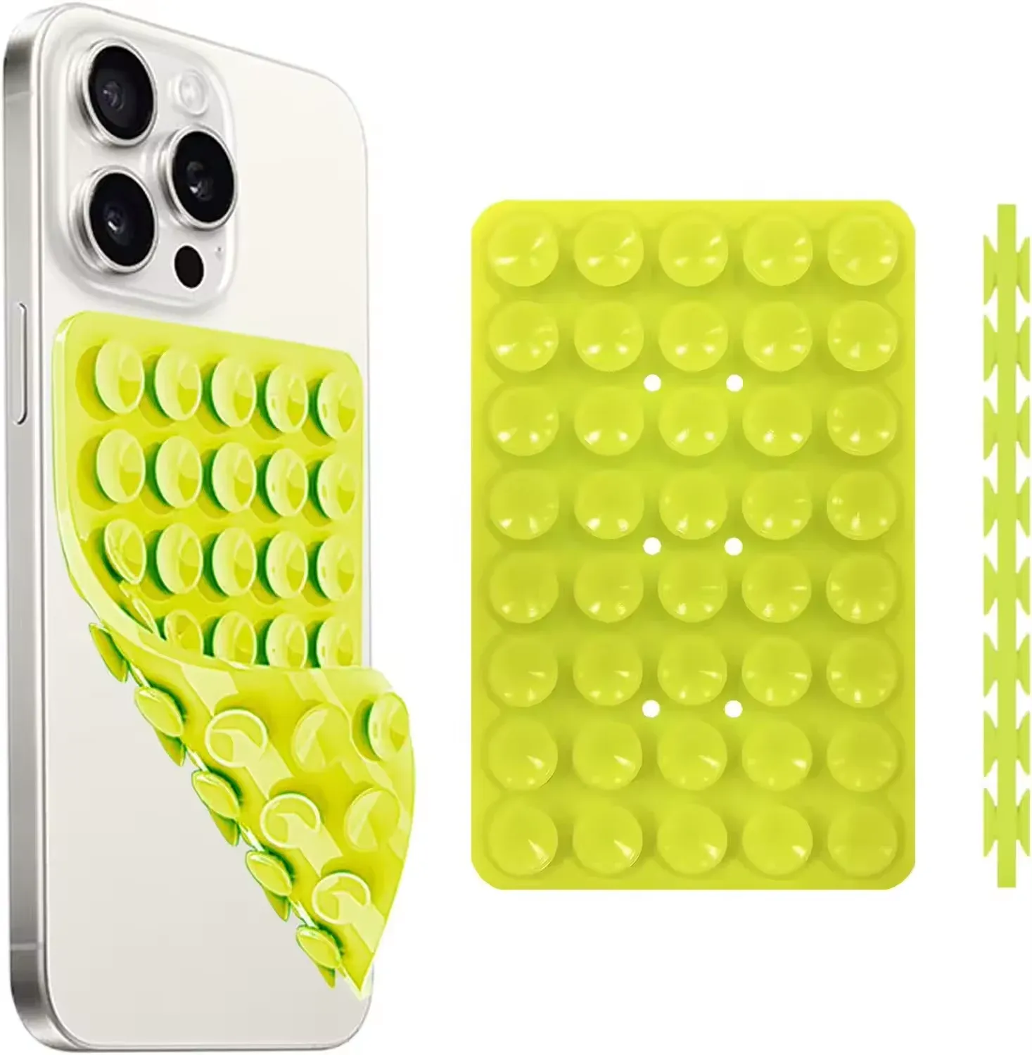 Support de téléphone à ventouse en silicone, double face, mains libres, poignée robuste pour selfies et vidéos, compatible iPhone et Android 13