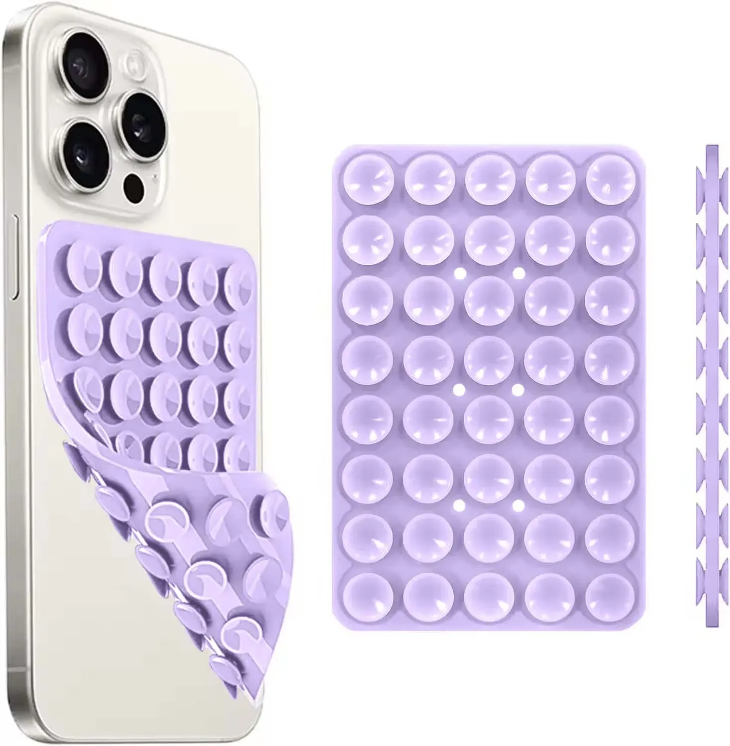 Support de téléphone à ventouse en silicone, double face, mains libres, poignée robuste pour selfies et vidéos, compatible iPhone et Android 15