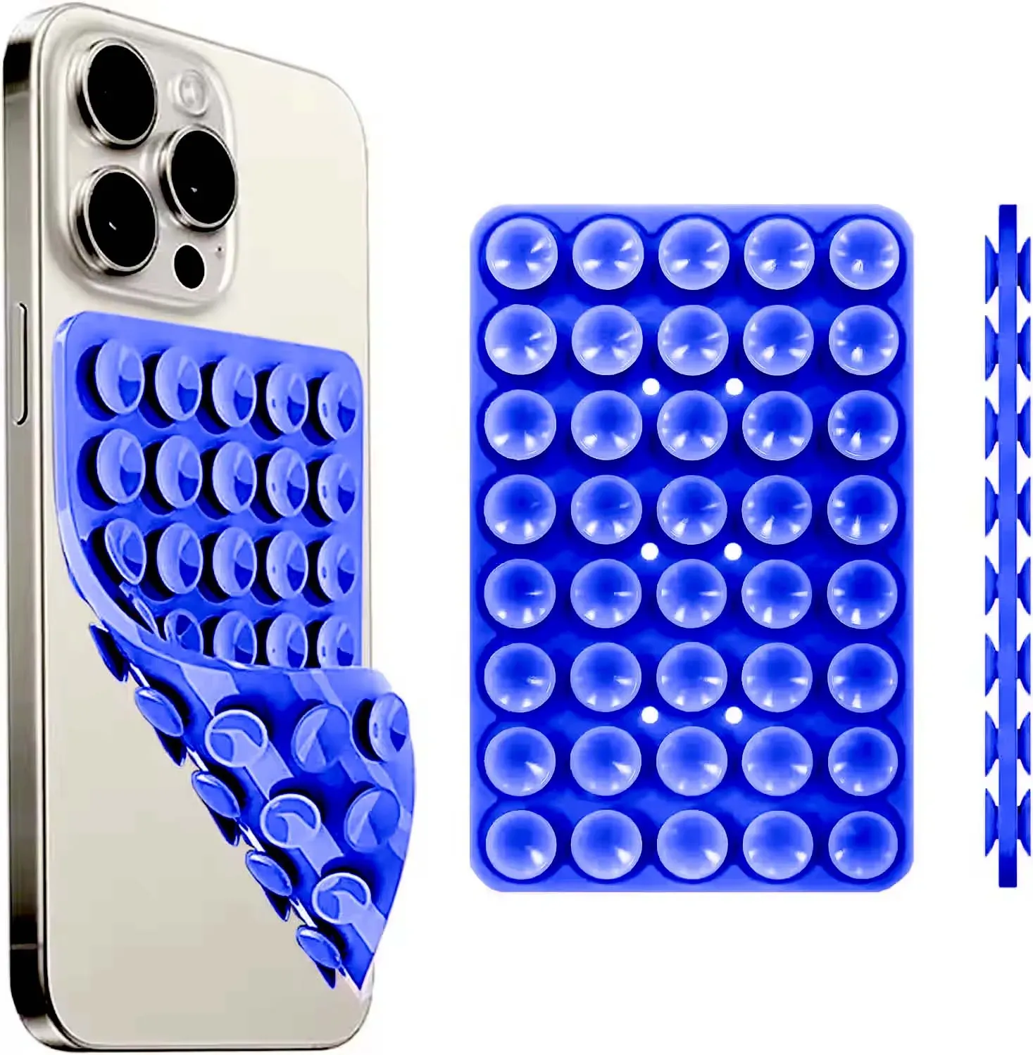Support de téléphone à ventouse en silicone, double face, mains libres, poignée robuste pour selfies et vidéos, compatible iPhone et Android 17