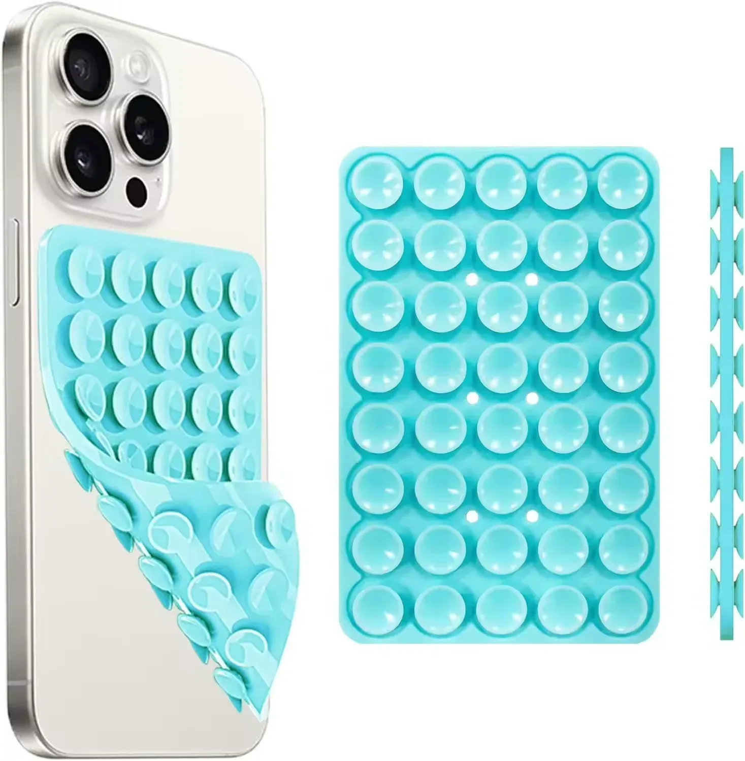 Support de téléphone à ventouse en silicone, double face, mains libres, poignée robuste pour selfies et vidéos, compatible iPhone et Android 11