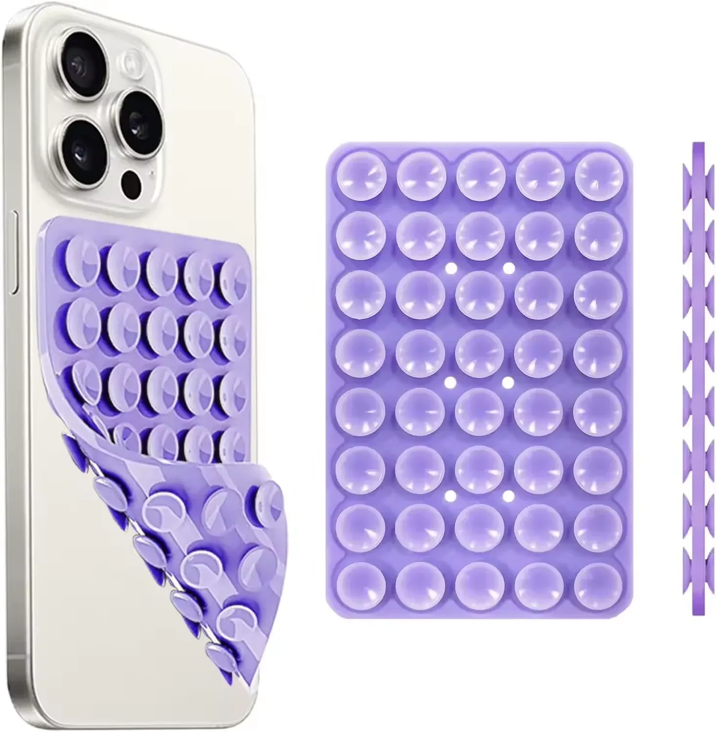 Support de téléphone à ventouse en silicone, double face, mains libres, poignée robuste pour selfies et vidéos, compatible iPhone et Android 12
