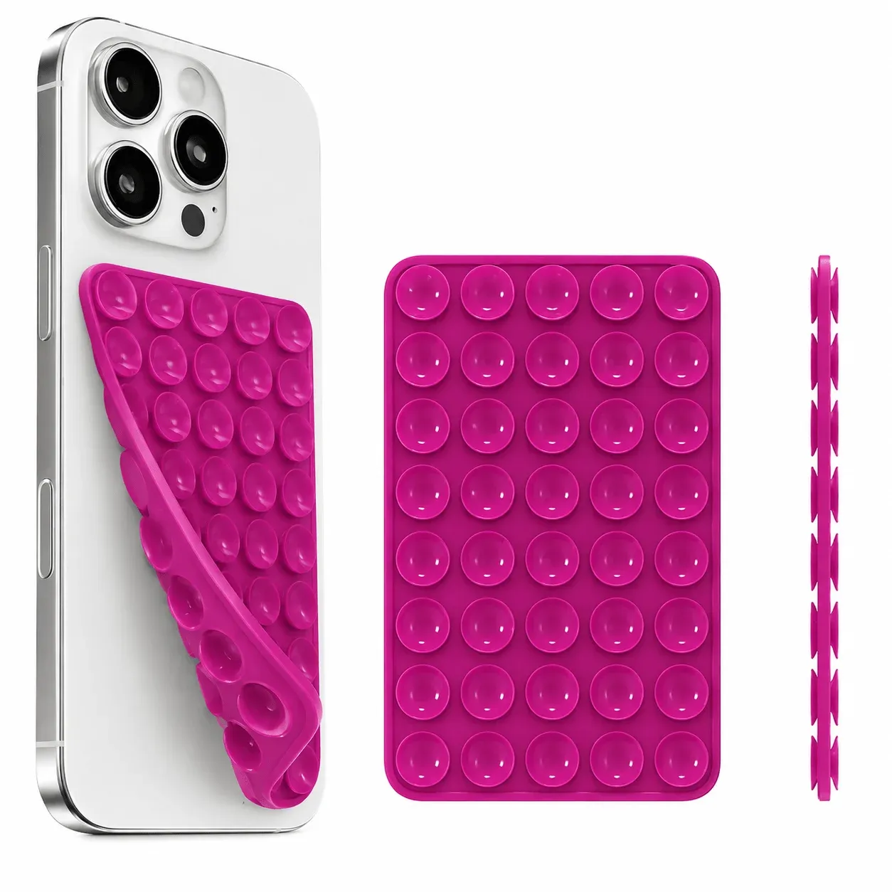 Support de téléphone à ventouse en silicone, double face, mains libres, poignée robuste pour selfies et vidéos, compatible iPhone et Android 10