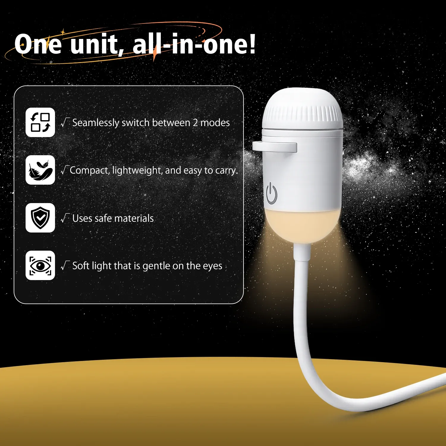 Projecteur galaxie USB 2 en 1 à mise au point manuelle, lampe d'ambiance Saturne pour chambre 4
