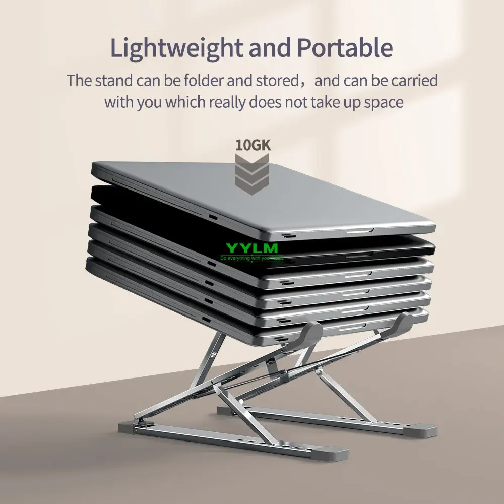 Support pour ordinateur portable en aluminium réglable, pliable et détachable pour MacBook 4