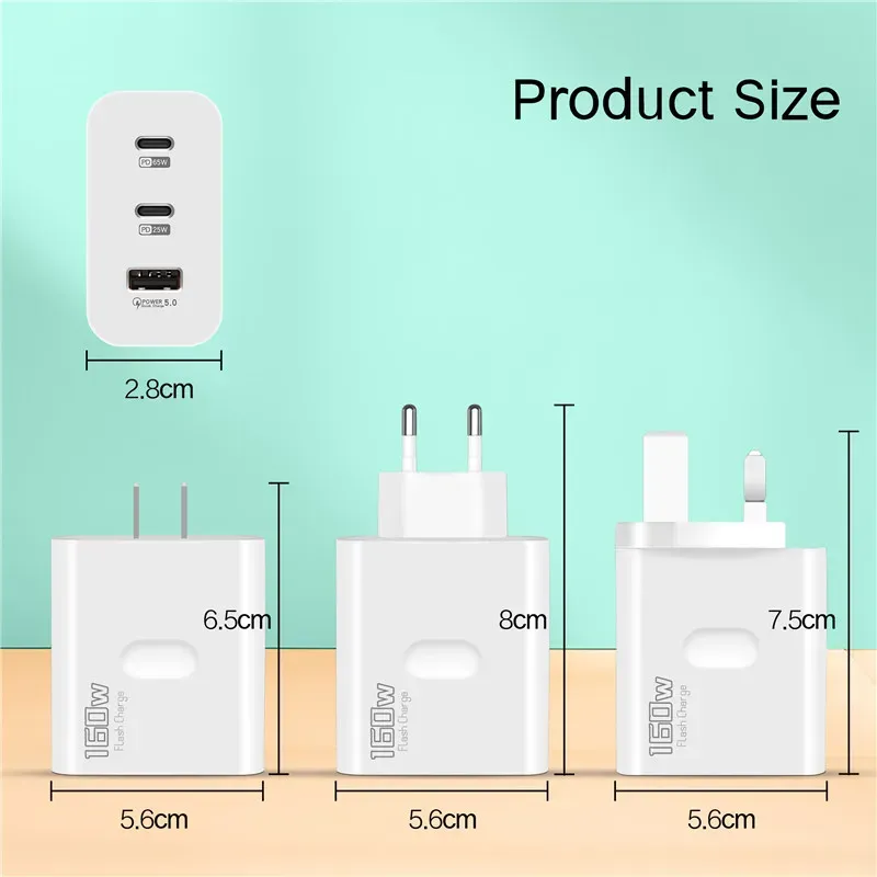 Chargeur USB-C 160 W, détail du design