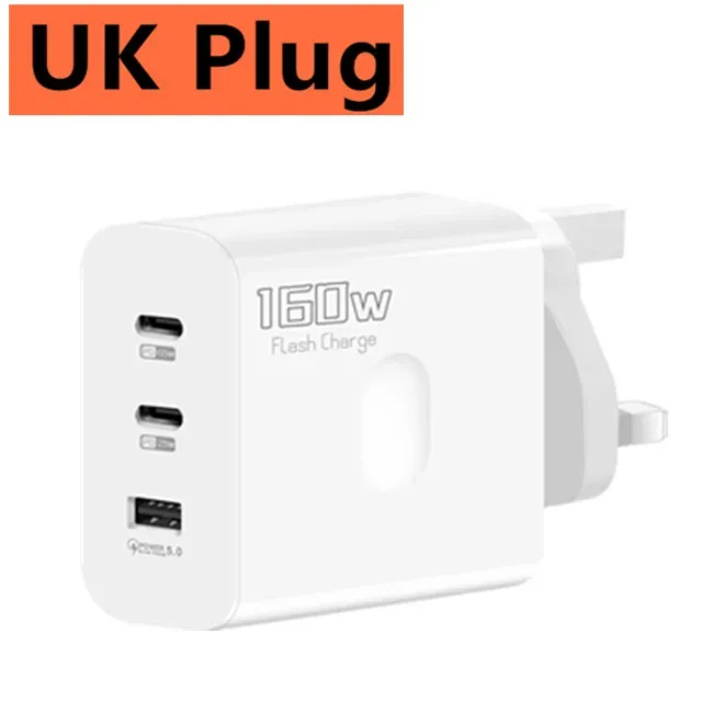 Chargeur USB-C 160 W à charge rapide PD 3.0 pour iPhone, Samsung, Xiaomi, Redmi et OPPO 7