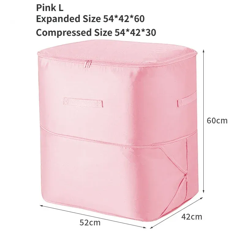 Grand sac de compression pour couette et vêtements, pochette de rangement ultra gain de place auto-compressible 14