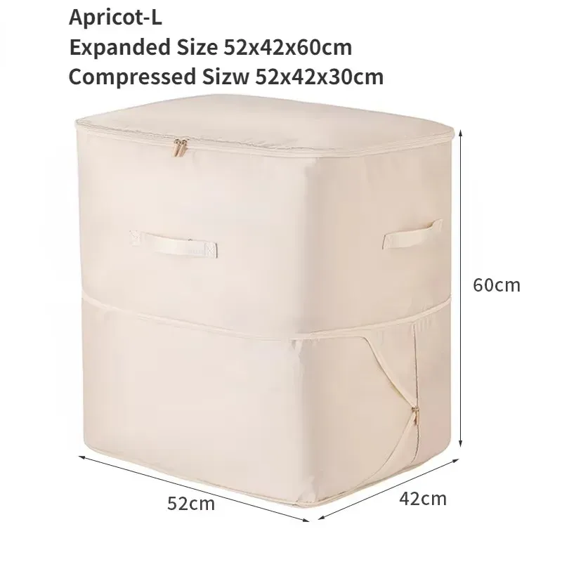 Grand sac de compression pour couette et vêtements, pochette de rangement ultra gain de place auto-compressible 12