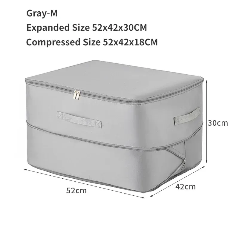 Grand sac de compression pour couette et vêtements, pochette de rangement ultra gain de place auto-compressible 13