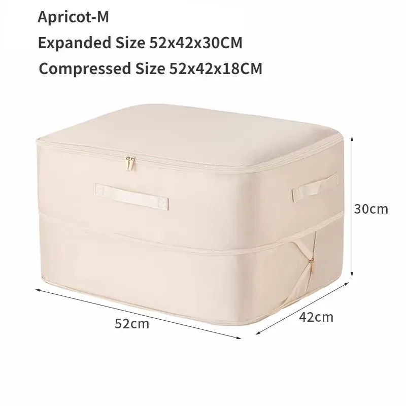 Grand sac de compression pour couette et vêtements, pochette de rangement ultra gain de place auto-compressible 9