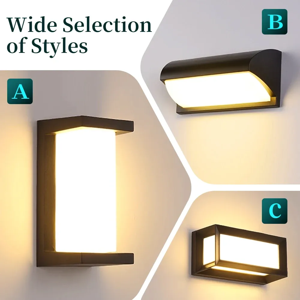 Applique murale LED d'extérieur IP65 étanche, 25 W, économe en énergie, pour porche, jardin, couloir et balcon 3