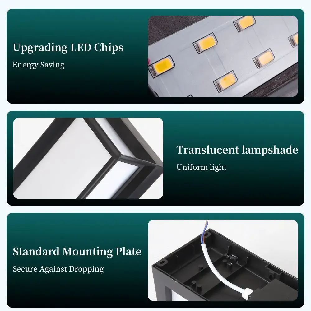 Applique murale LED d'extérieur IP65 étanche, 25 W, économe en énergie, pour porche, jardin, couloir et balcon 5