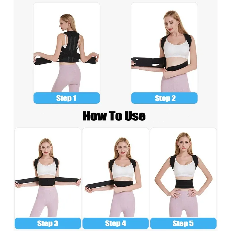 Correcteur de posture pour le dos, ceinture orthopédique réglable 3