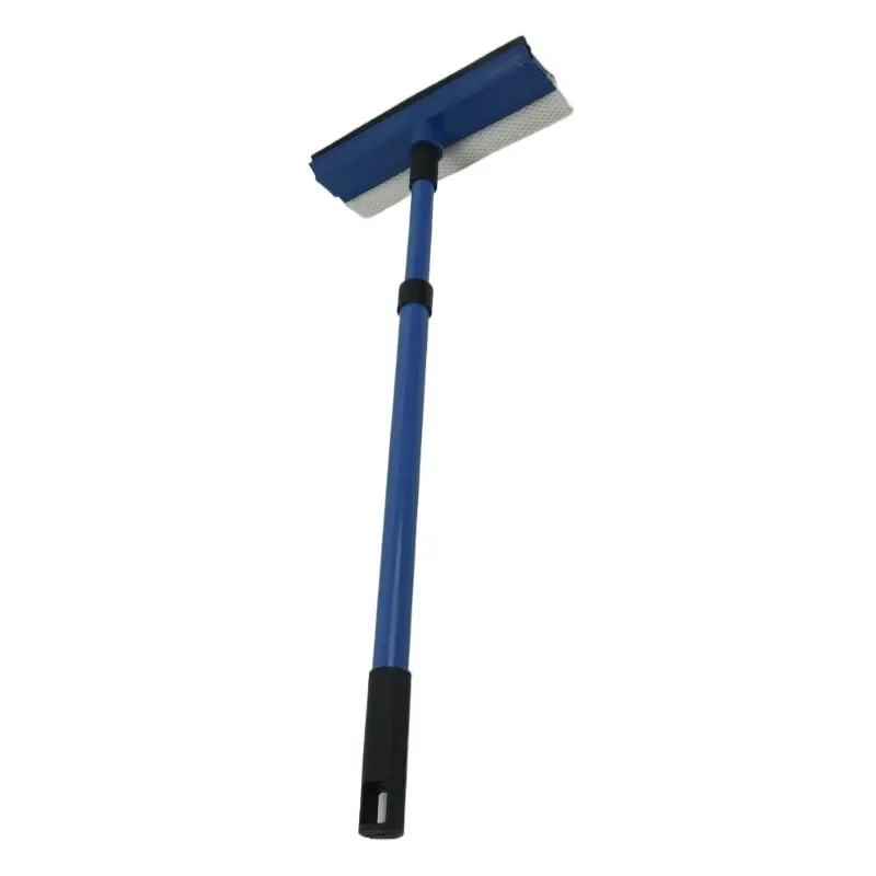 Nettoyeur de vitres télescopique 2 en 1 à long manche, raclette et brosse éponge 7