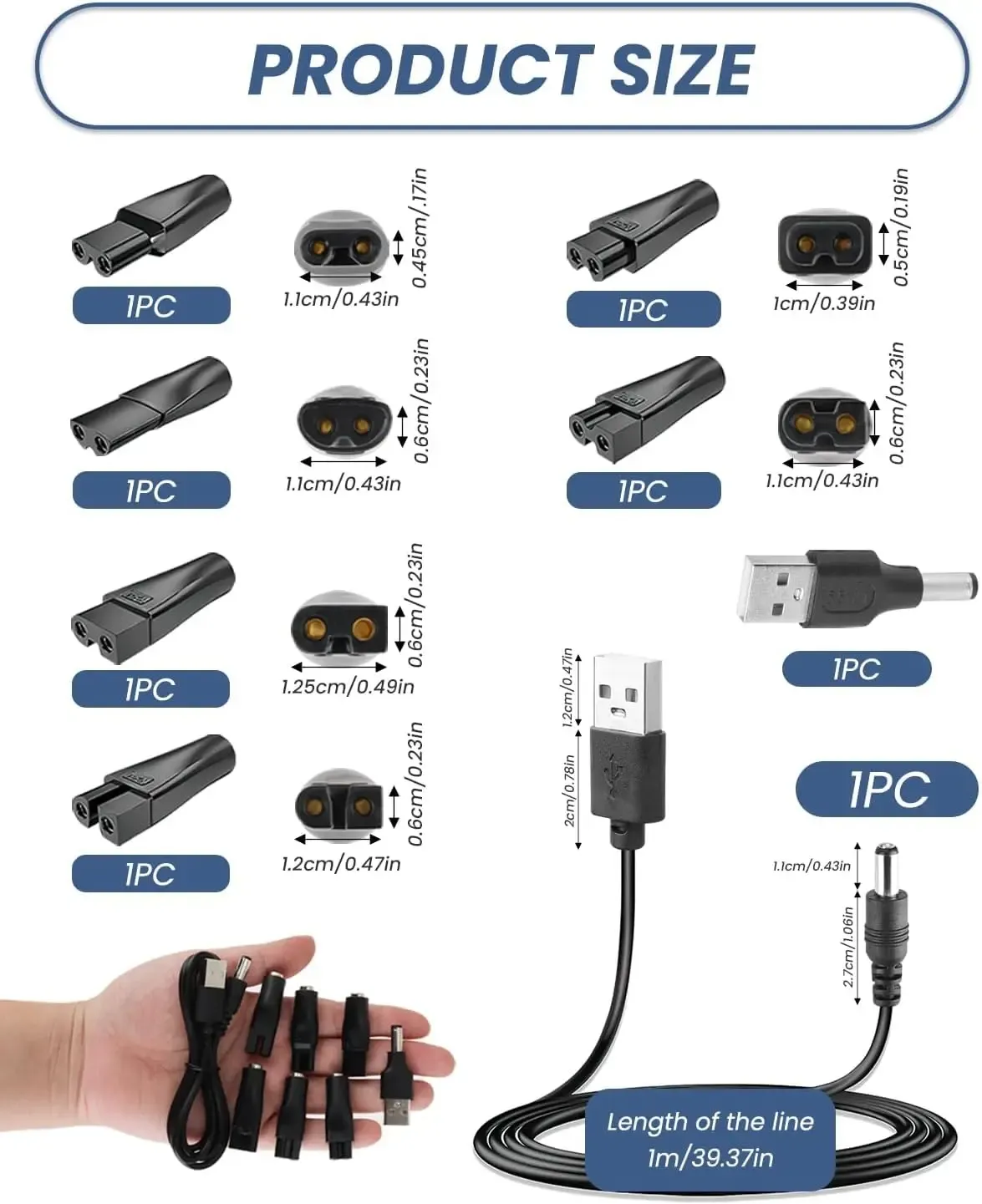 Kit de chargeur 5 V avec embouts interchangeables