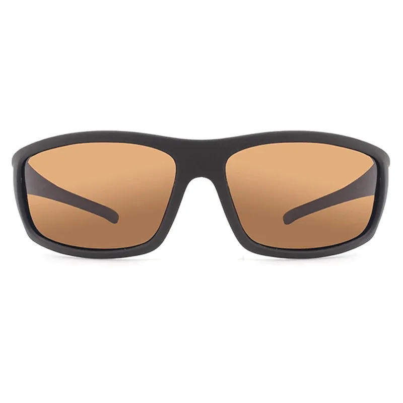Lunettes de soleil polarisées pour homme, monture rectangulaire marron, verres de sport, protection UV400 2