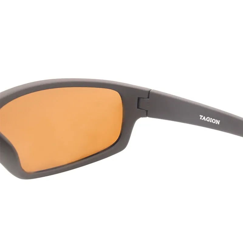 Lunettes de soleil polarisées pour homme, monture rectangulaire marron, verres de sport, protection UV400 3