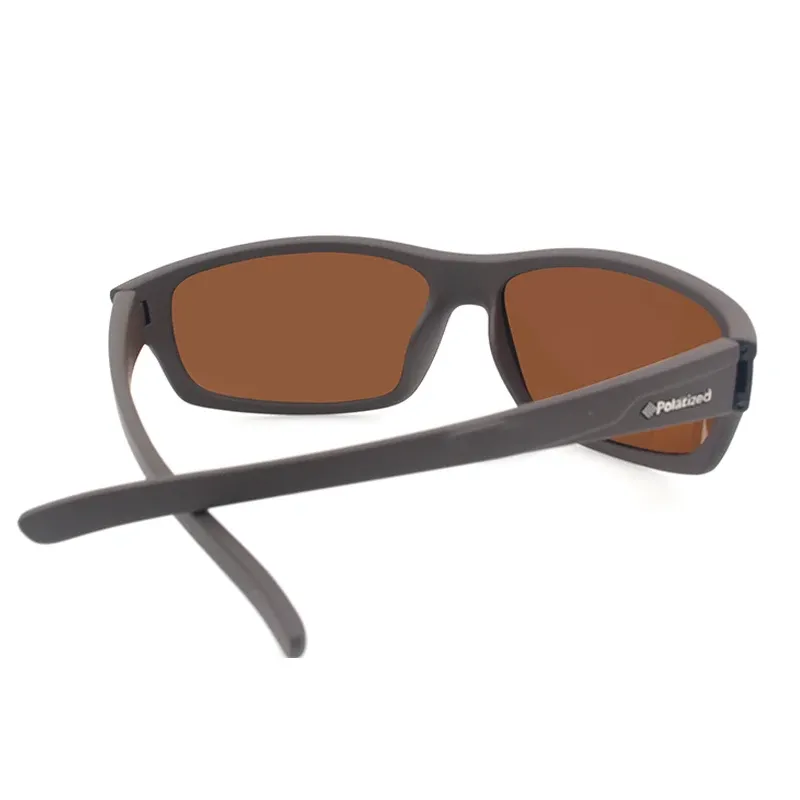 Lunettes de soleil polarisées pour homme, monture rectangulaire marron, verres de sport, protection UV400 5