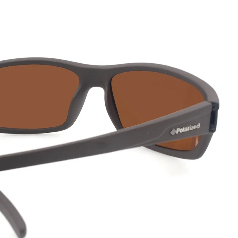 Lunettes de soleil polarisées pour homme, monture rectangulaire marron, verres de sport, protection UV400 6