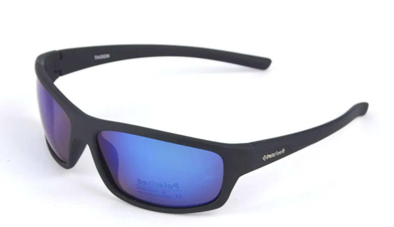 Lunettes de soleil polarisées pour homme, monture rectangulaire marron, verres de sport, protection UV400 9