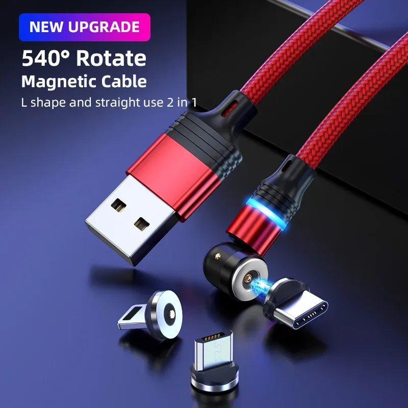 Câble de charge magnétique rotatif à 540 degrés