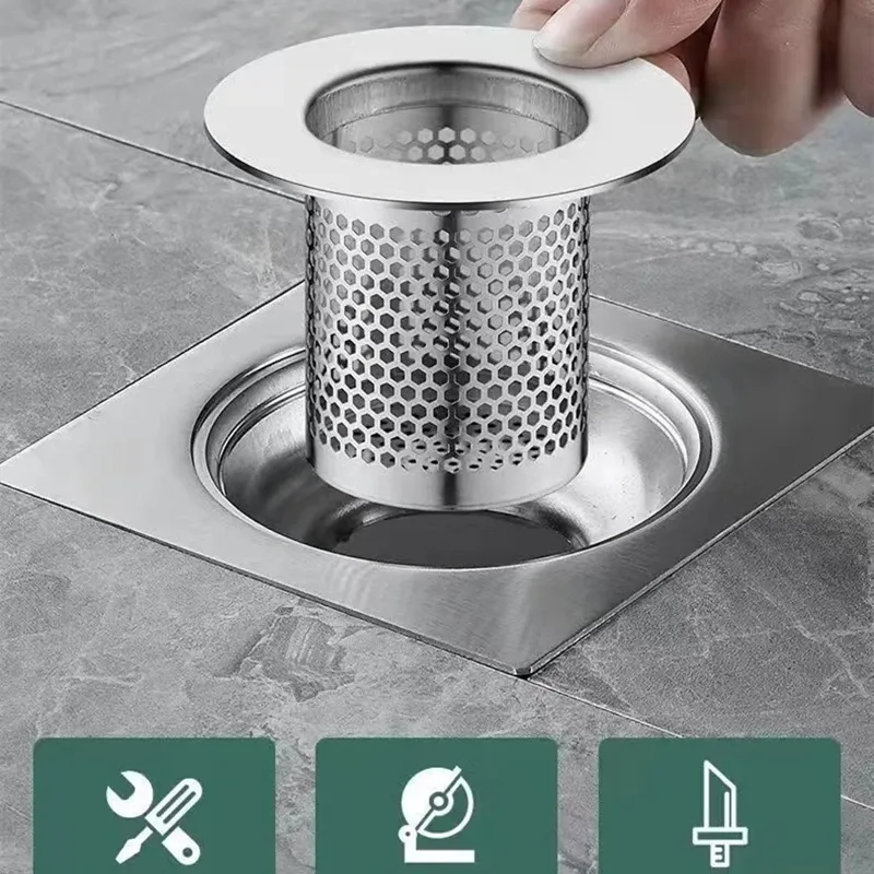 Filtre de vidange en acier inoxydable, dans une douche