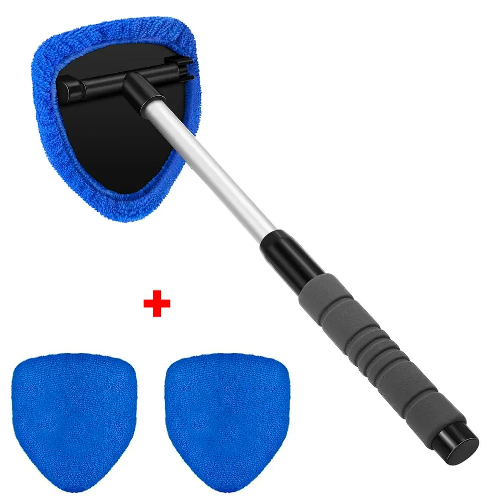 Ensemble de brosses télescopiques en microfibre pour pare-brise et vitres de voiture, avec grattoir anti-buée 8