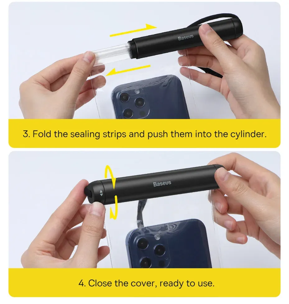 Mise en place du smartphone dans la pochette