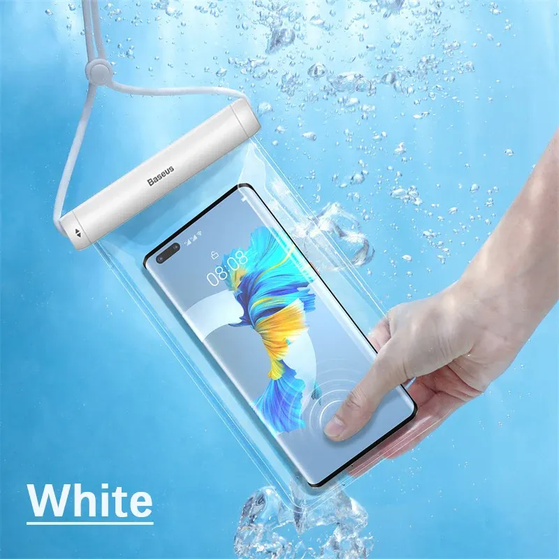 Pochette étanche IPX8 Baseus pour smartphone, compatible iPhone 13 et 12, Samsung et Xiaomi, idéale pour la natation et la plongée 8
