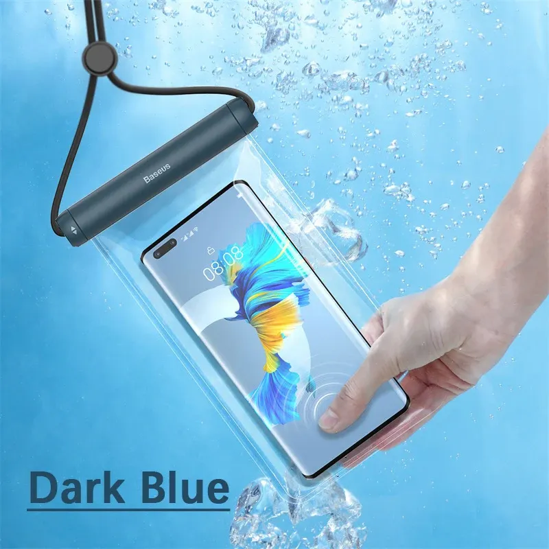 Pochette étanche IPX8 Baseus pour smartphone, compatible iPhone 13 et 12, Samsung et Xiaomi, idéale pour la natation et la plongée 9