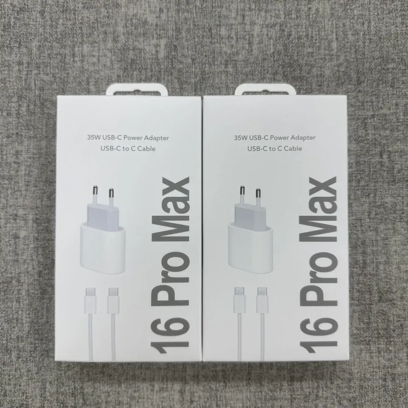 Chargeur mural rapide PD 35 W pour iPhone 16, 15 et 14 Pro Max, avec câble USB-C et prise UE 1