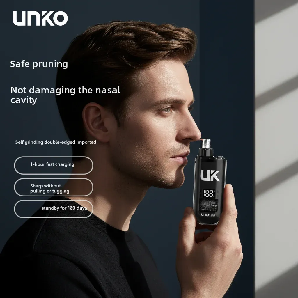 Tondeuse nez et oreilles numérique pour hommes, rechargeable USB, indolore, étanche IPX5, kit de toilettage 2
