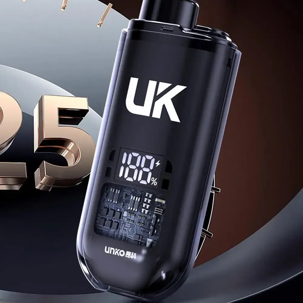 Tondeuse nez et oreilles numérique pour hommes, rechargeable USB, indolore, étanche IPX5, kit de toilettage 6