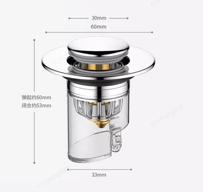 Bouchon pop-up pour lavabo de salle de bain