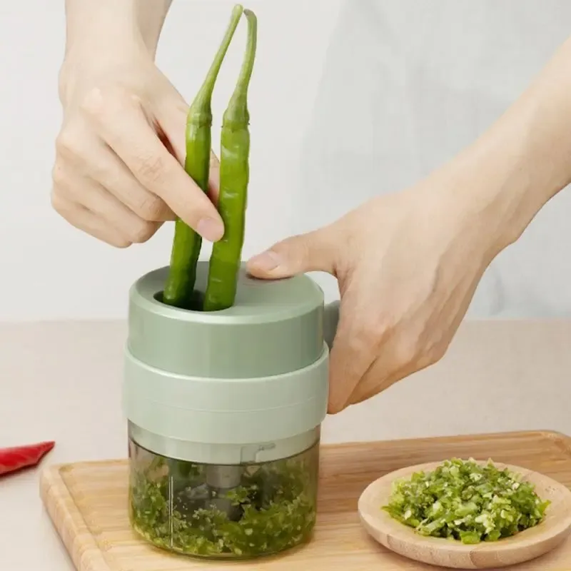Coupe-légumes électrique multifonction, mini hachoir USB pour fruits et viande, accessoires de cuisine 5