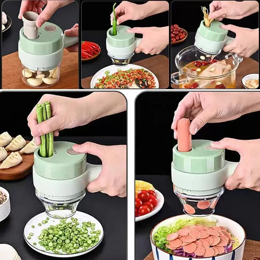 Coupe-légumes électrique multifonction, mini hachoir USB pour fruits et viande, accessoires de cuisine 6