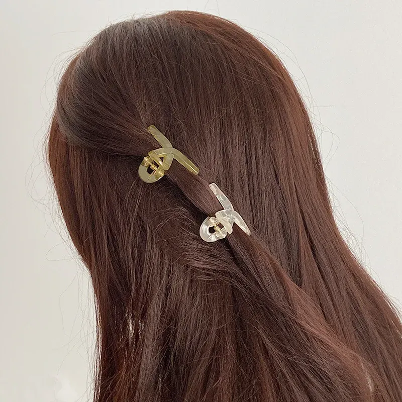 Lot de 4 mini pinces à cheveux requin pour petite fille, clip latéral pour frange semi-transparente 4