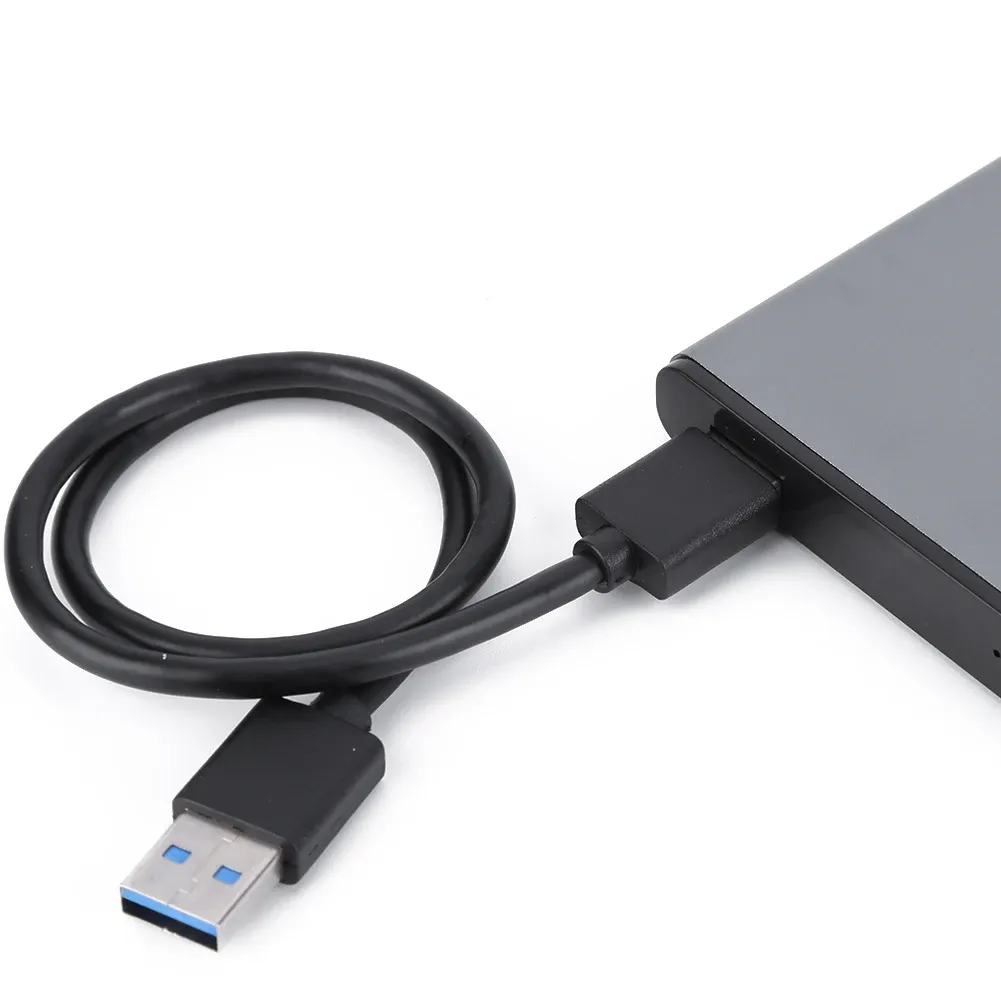 Boîtier de disque dur externe en situation d'utilisation