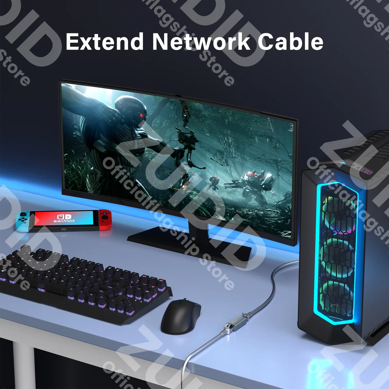 Coupleur RJ45 en situation d'utilisation