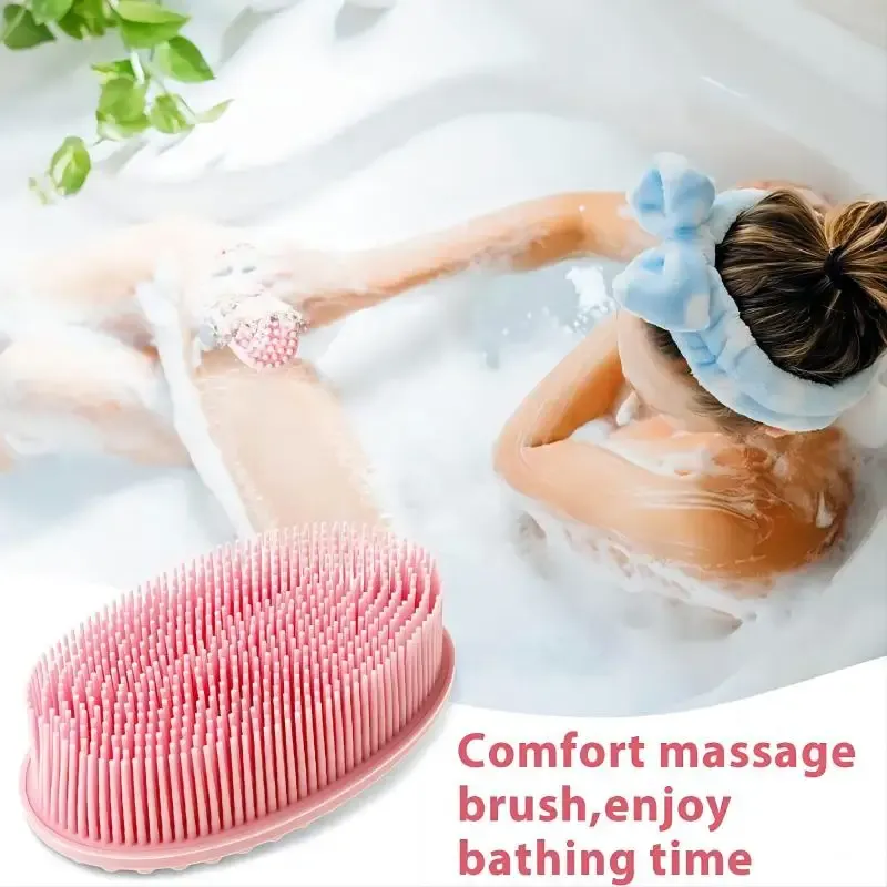 Brosse de bain et de shampoing en silicone, gommage corporel exfoliant pour la douche 3