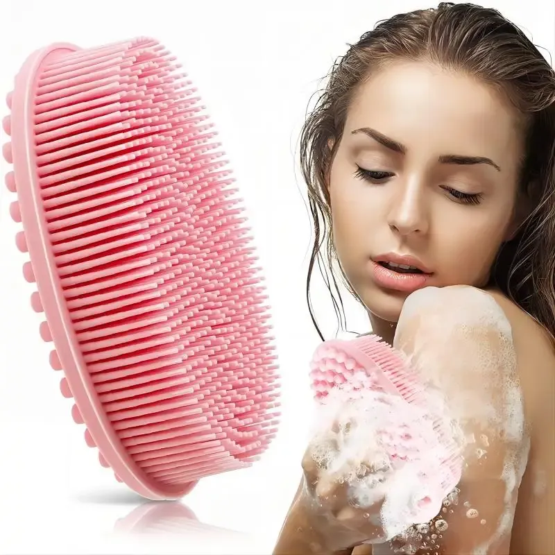 Brosse de bain et de shampoing en silicone, gommage corporel exfoliant pour la douche