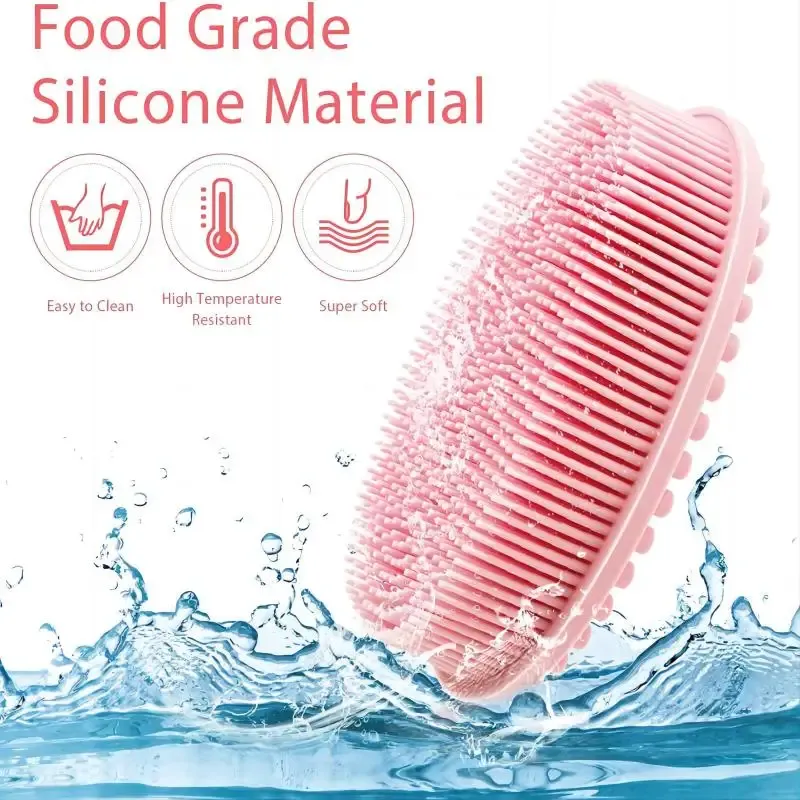 Brosse de bain et de shampoing en silicone, gommage corporel exfoliant pour la douche 6
