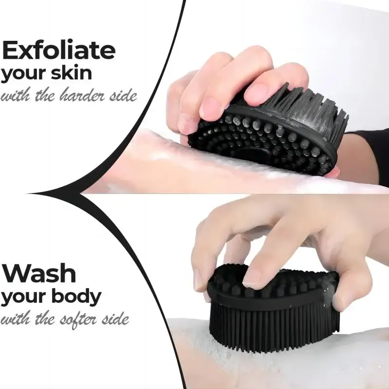 Brosse de bain et de shampoing en silicone, vue d'ensemble