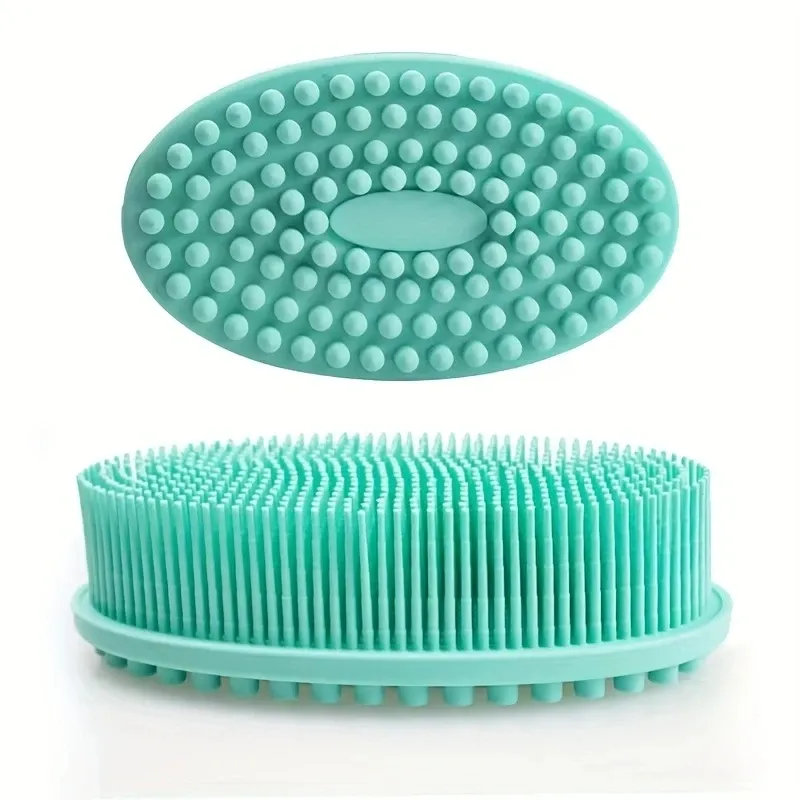 Brosse de bain et de shampoing en silicone, gommage corporel exfoliant pour la douche 11