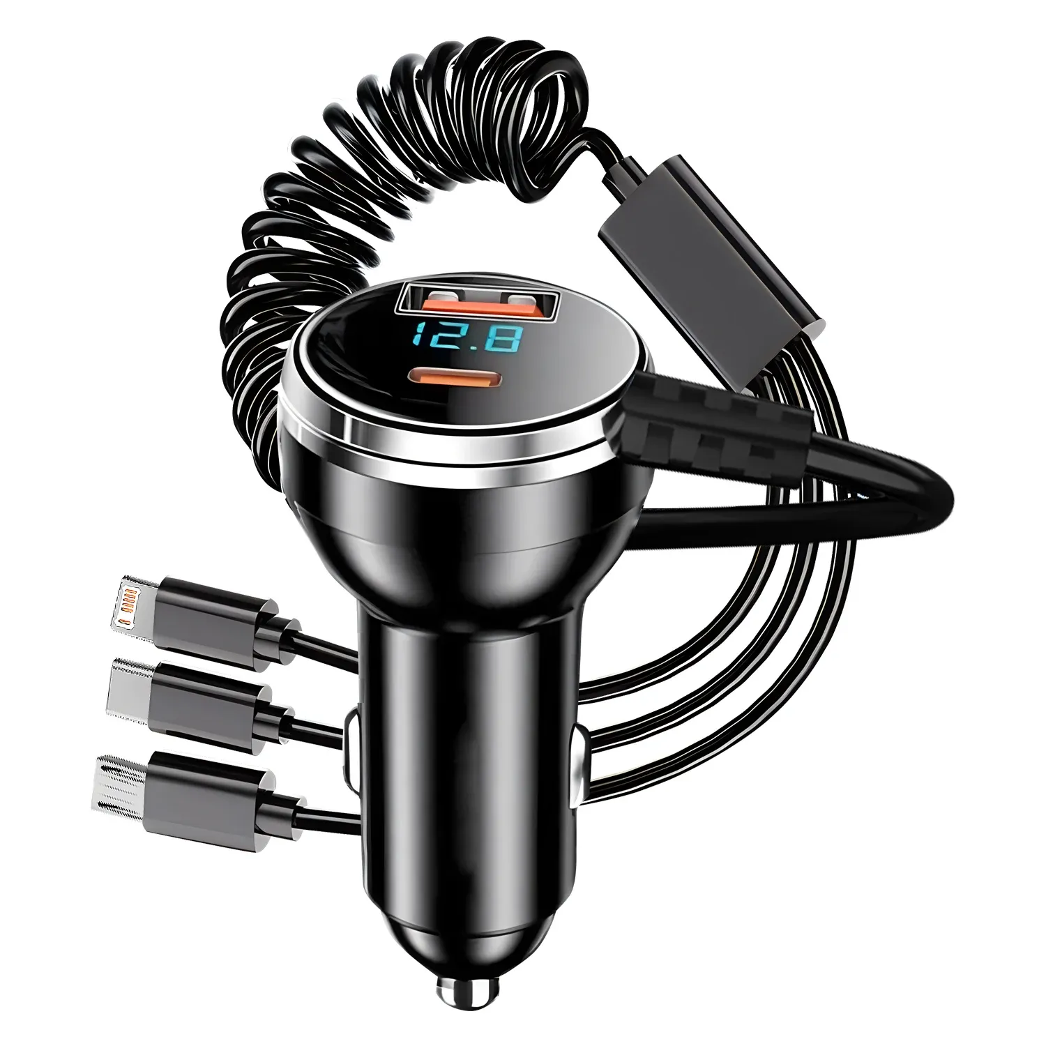 Chargeur de voiture 230 W à 5 ports avec charge rapide PD et QC 3.0, USB-C 7