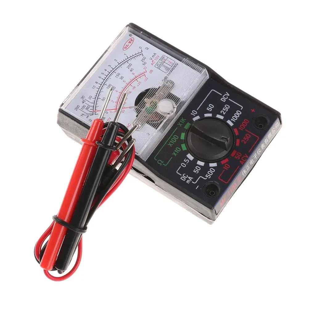 MF-110A Multimètre analogique AC/DC avec sonde de test, 250 V / 1000 V, 250 mA 3