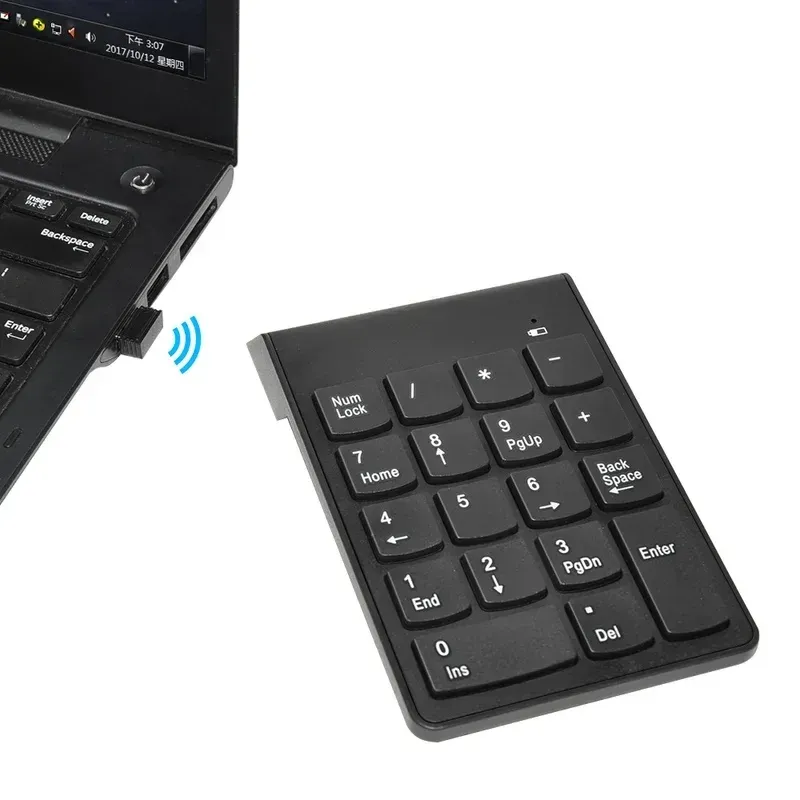 Clavier numérique filaire et sans fil 2,4 GHz à 18 touches, mini pavé numérique double mode avec récepteur USB, pavé numérique externe portable 3